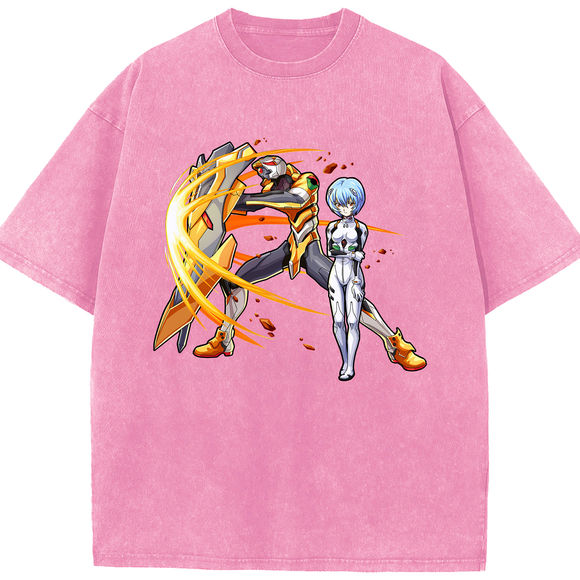 （画像用） EVA 新世紀エヴァンゲリオン 綿100% ヴィンテージ風 半袖Tシャツ（フロントプリント）